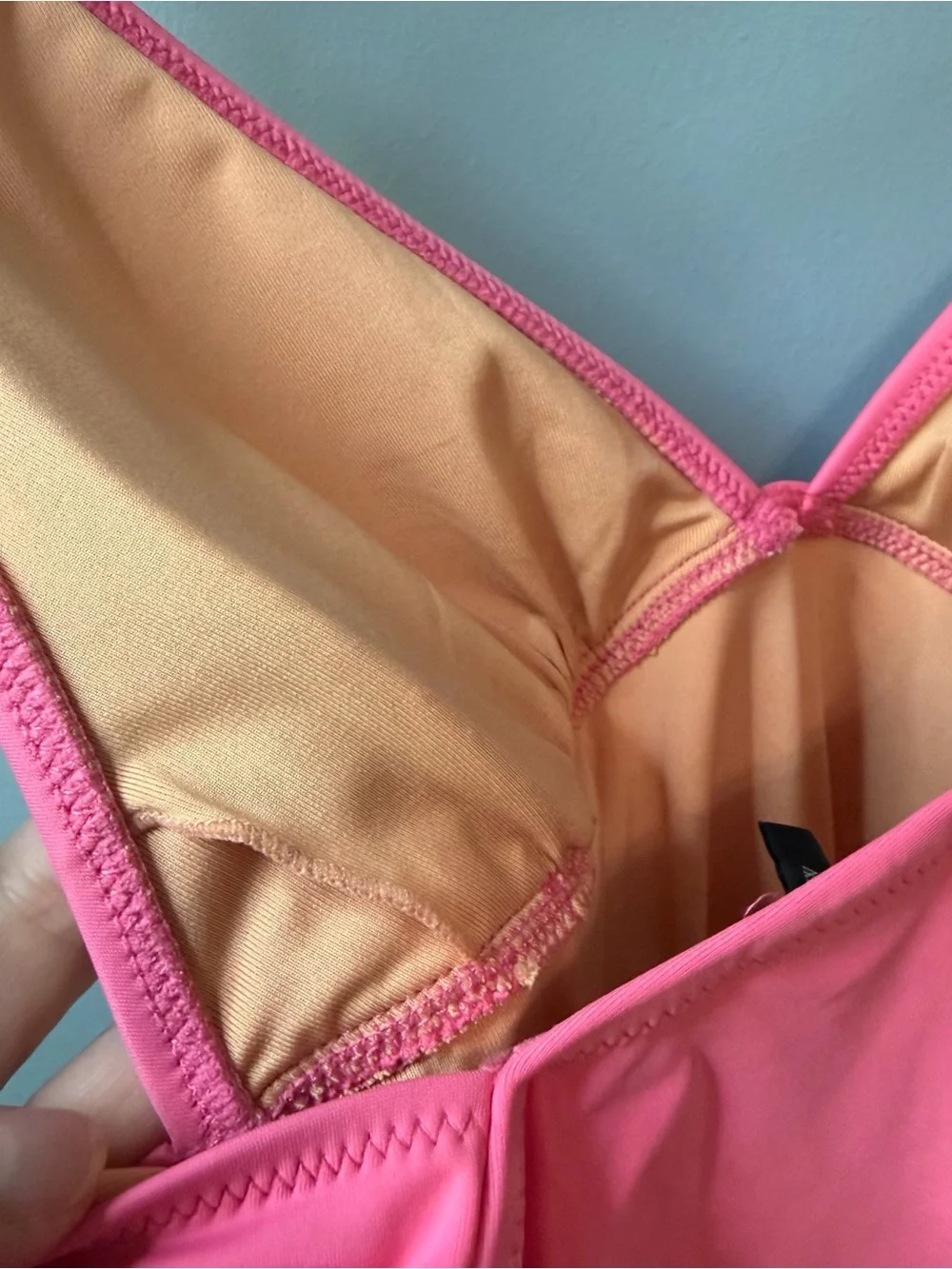 J.Crew Ruched V Neck One Piece Swimsuit in Pink. Women’s 4